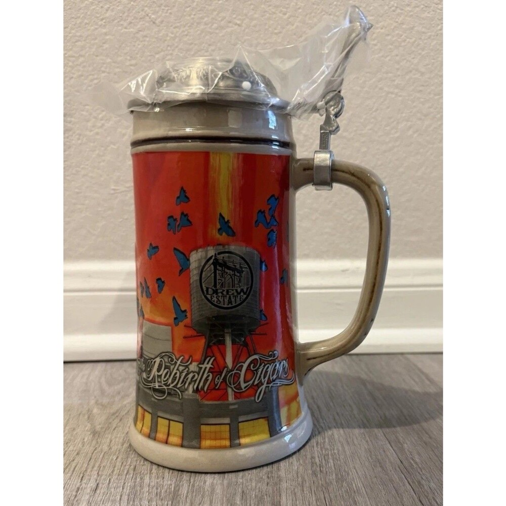 Drew Estate Factory Beer Stein REBIRTH OF CIGARS Water Tower 8.5 in